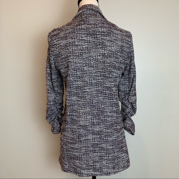 Max Studio Knit Tweed Ruched Cuff Blazer Small - Picture 4 of 9